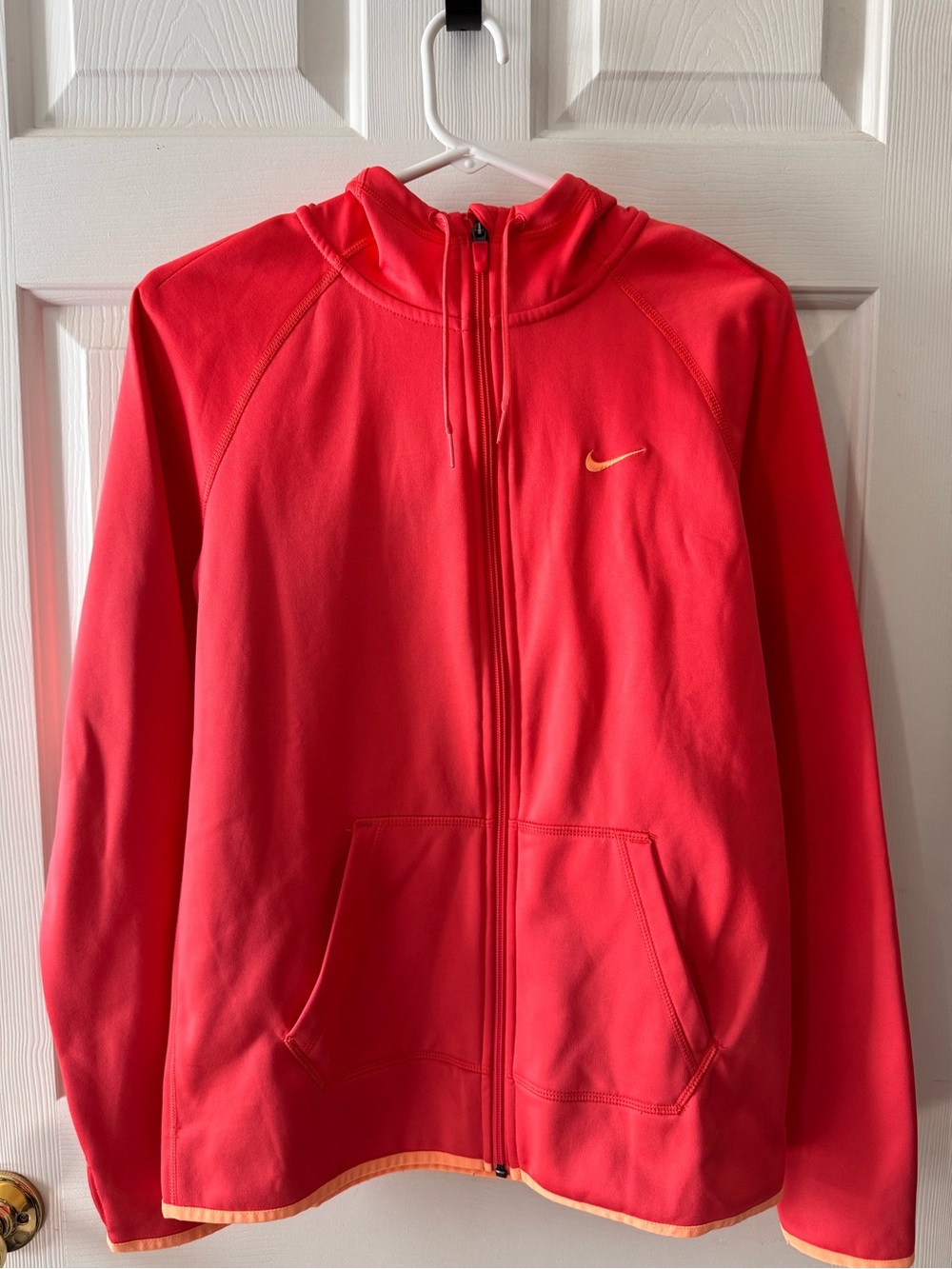 Nike Bright Coral/Orange Dri-FIT Zip Hoodie, Size Small